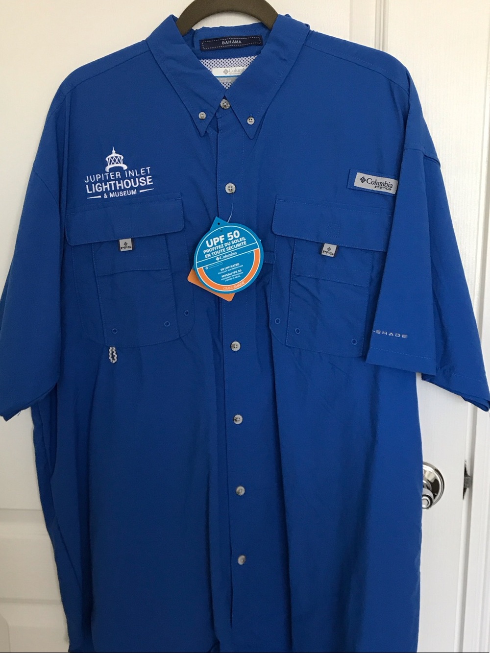 Columbia Short-Sleeve Button-Down Shirt in Royal Blue